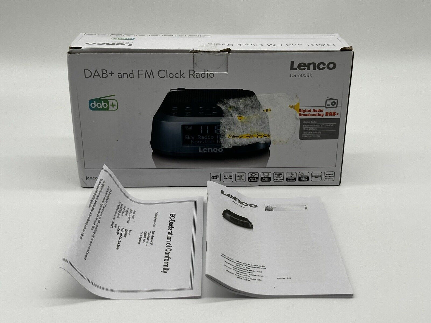 Lenco CR-605BK DAB+ and FM Clock Radio Schwarz 2,6 Zoll LCD Display
