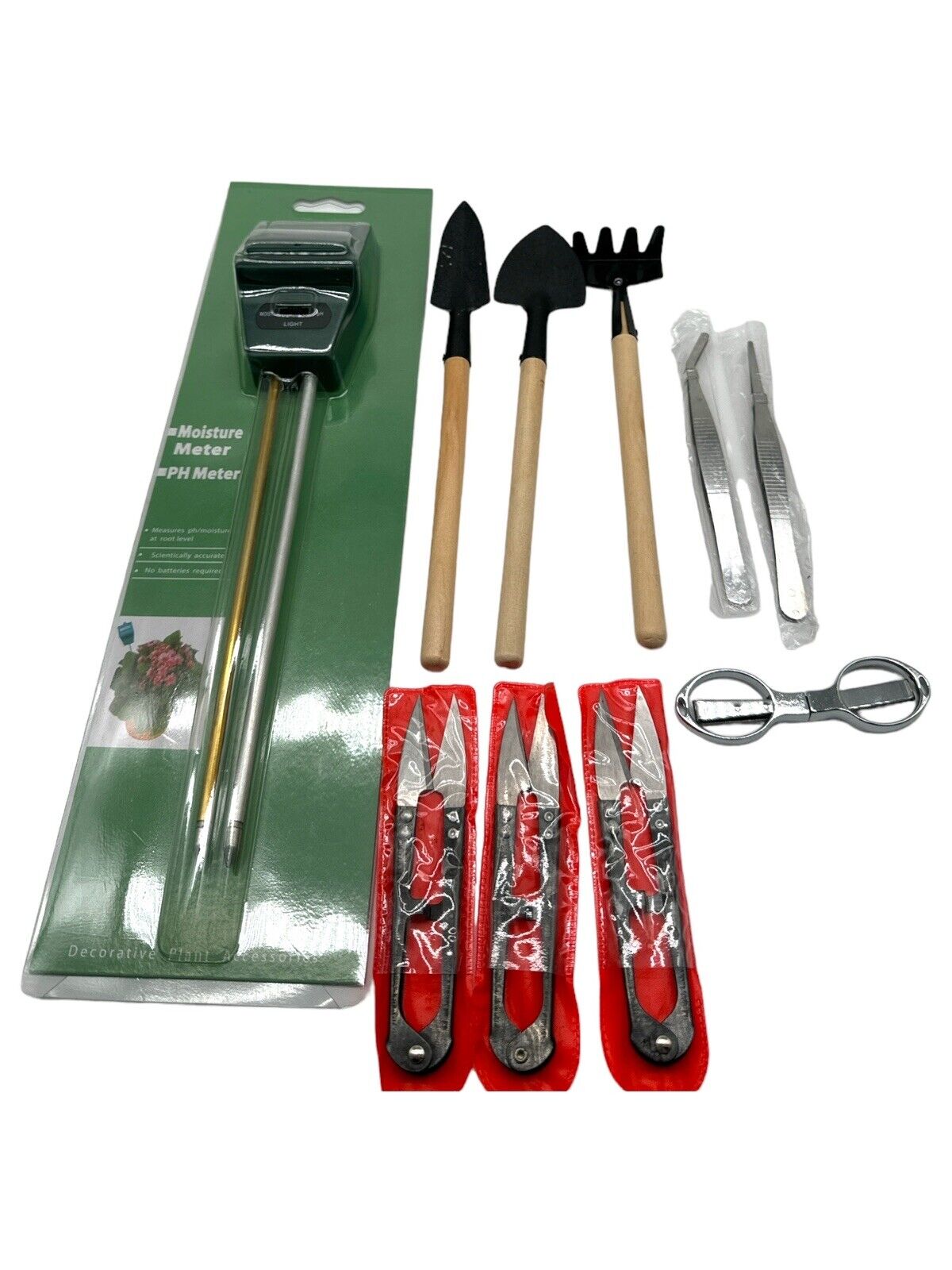 Boden-pH-Messgerät Bodenfeuchtigkeitsmessgerät mit 9 Bonsai-Werkzeugen 3-in-1