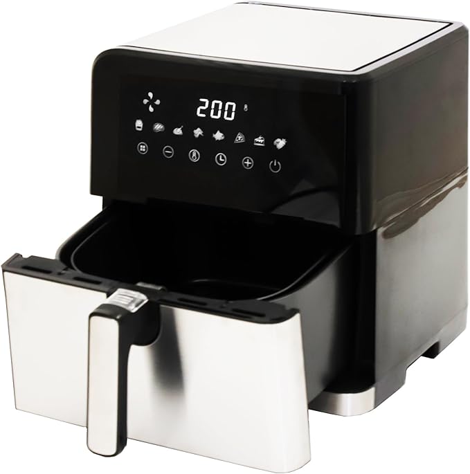 DMS XXL 8 Liter Heißluftfritteuse mit Digitalem Touch Display