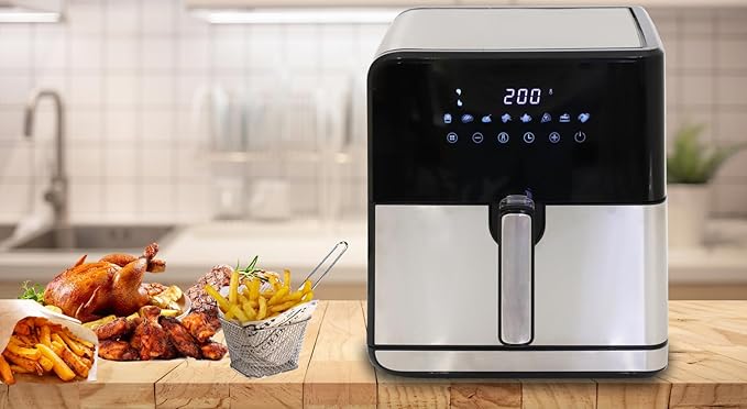 DMS XXL 8 Liter Heißluftfritteuse mit Digitalem Touch Display