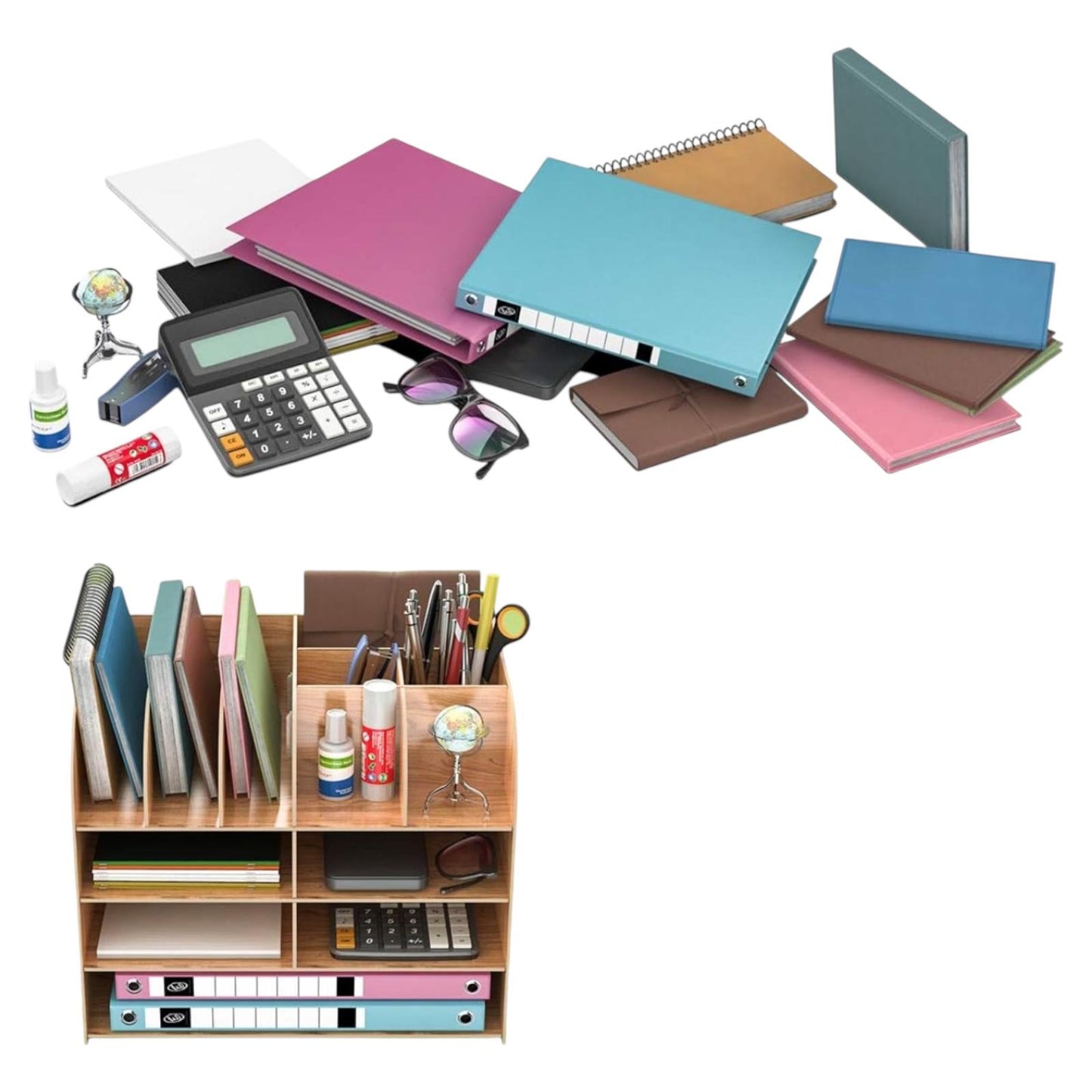 Lesfit Organizer Schreibtisch Holz, Büro Tisch Organisation