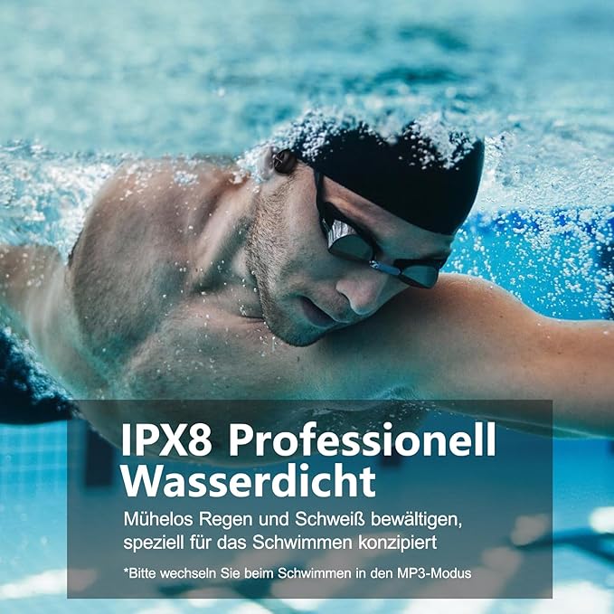Wasserdichte Kopfhörer mit Bluetooth 5.4 und 32 GB Speicher