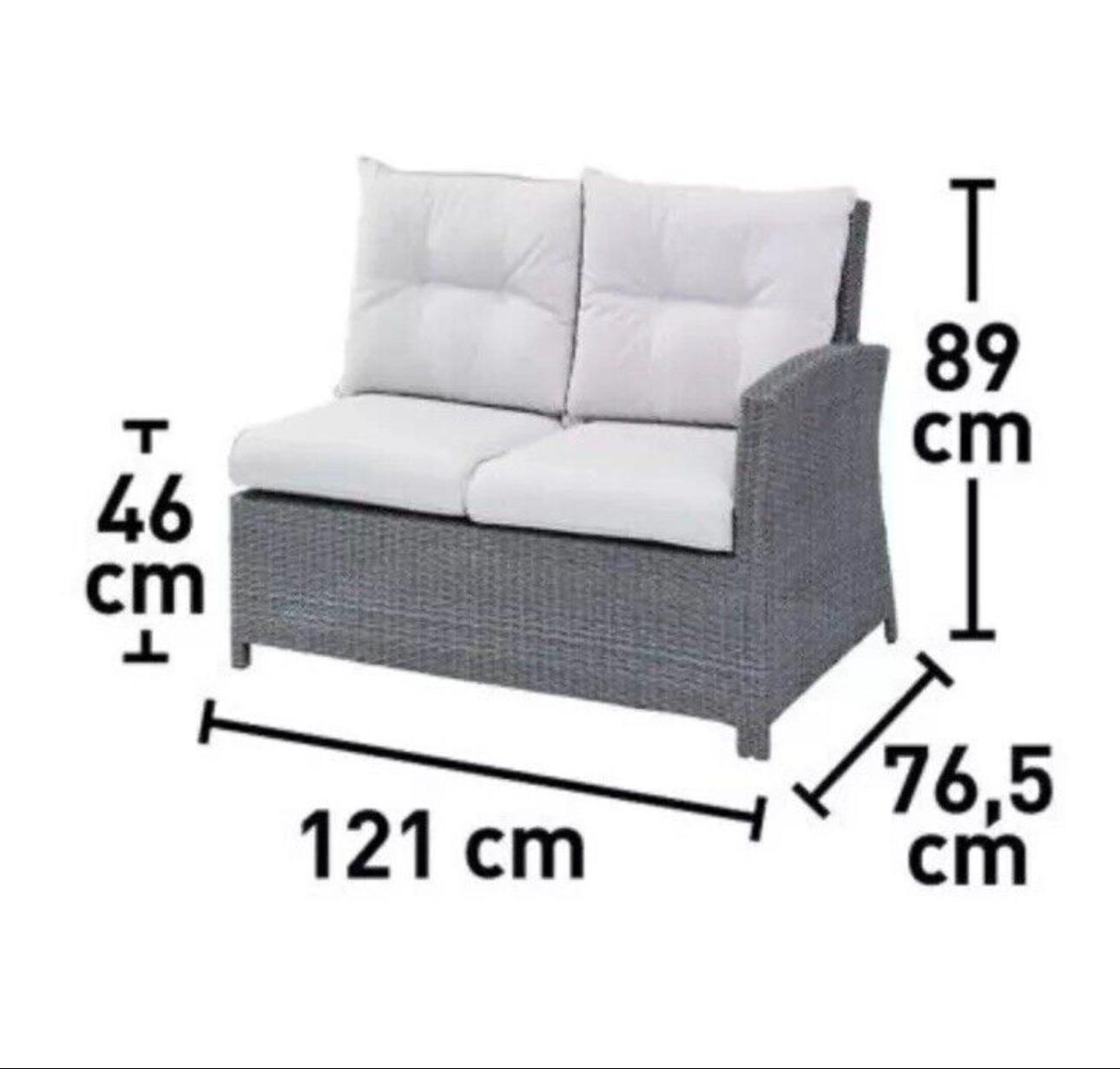 Cleburne Gartengarnitur 600297 Polyrattan Lounge Set 7 teilige Grau