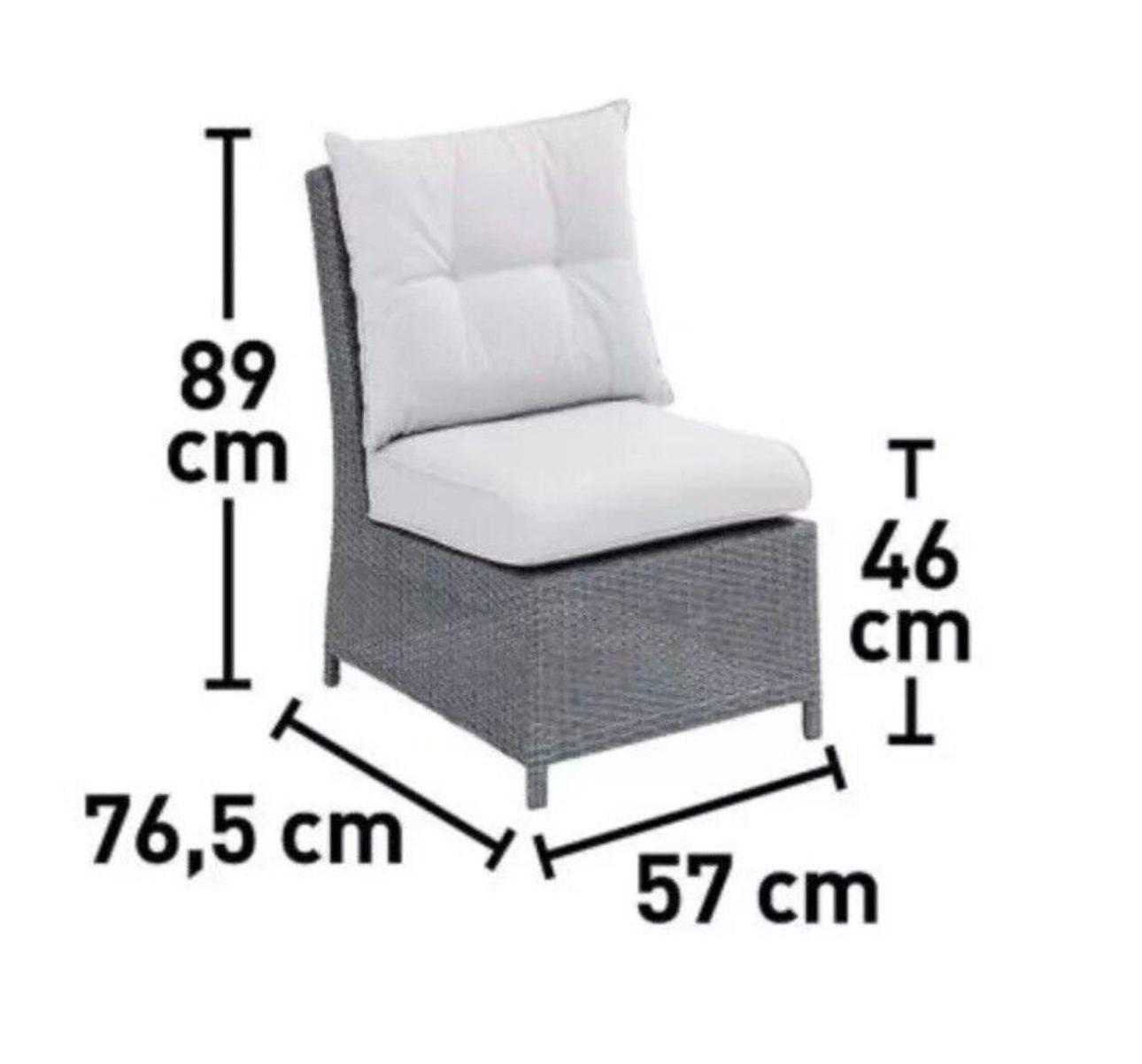 Cleburne Gartengarnitur 600297 Polyrattan Lounge Set 7 teilige Grau