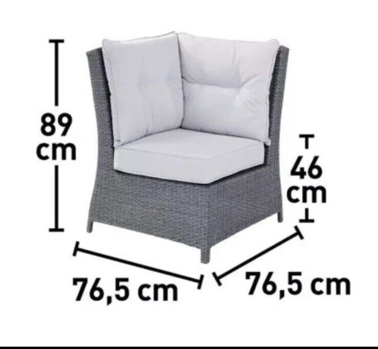 Cleburne Gartengarnitur 600297 Polyrattan Lounge Set 7 teilige Grau