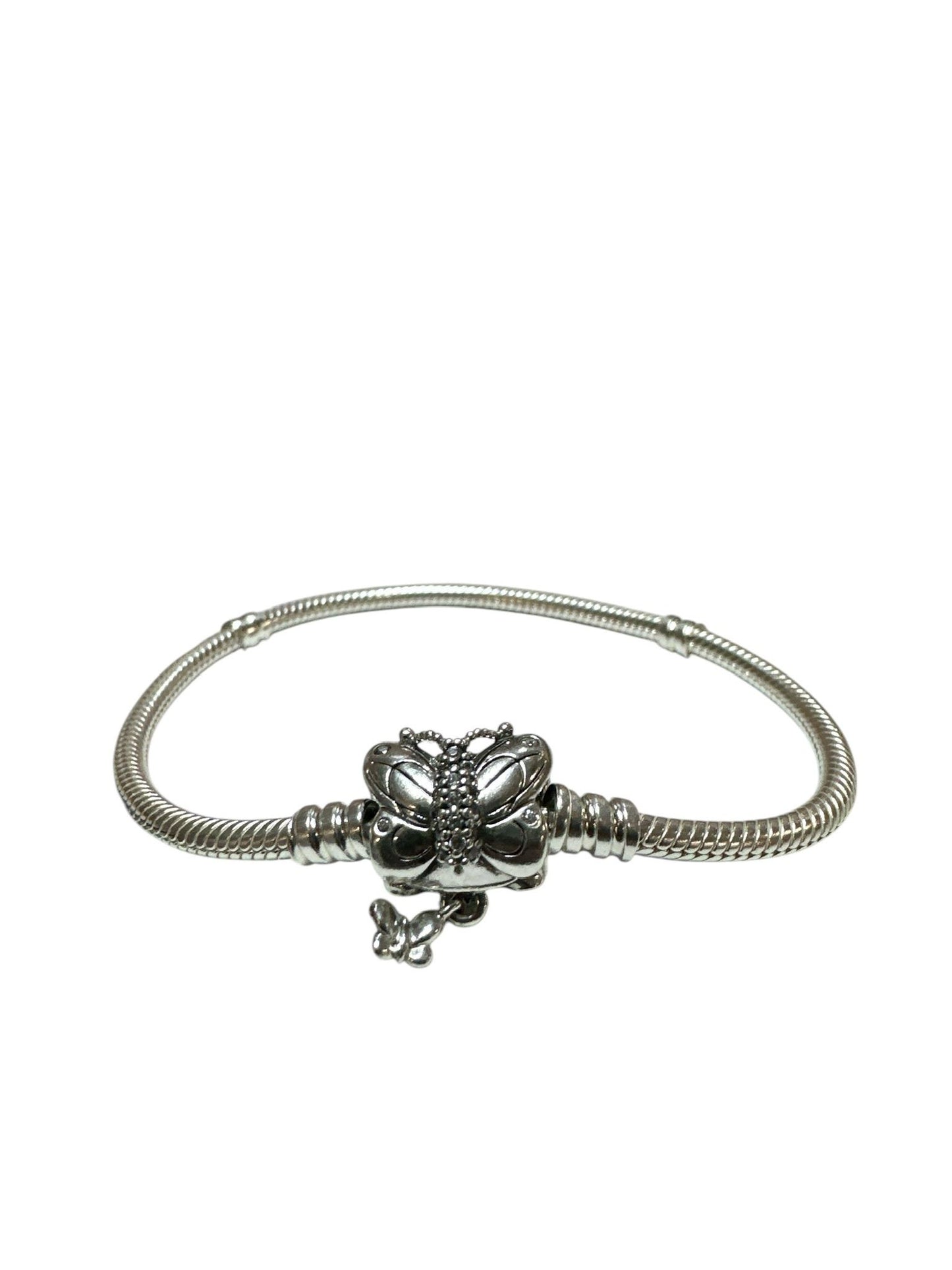 PANDORA Moments Schlangen-Glierderarmband mit Schmetterlings-Verschluss Größe 19