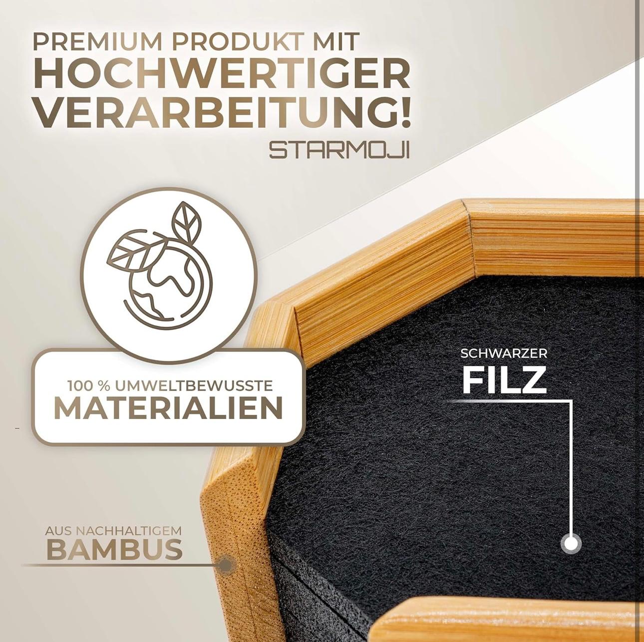 Starmoji® Premium Untersetzer für Gläser 10 STK inkl.Bambusbox