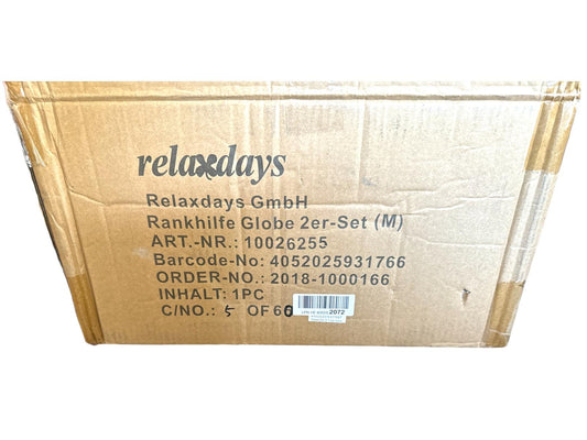 Relaxdays Rankhilfe 2er Set Kugel freistehend Höhe 80 cm dunkelgrün
