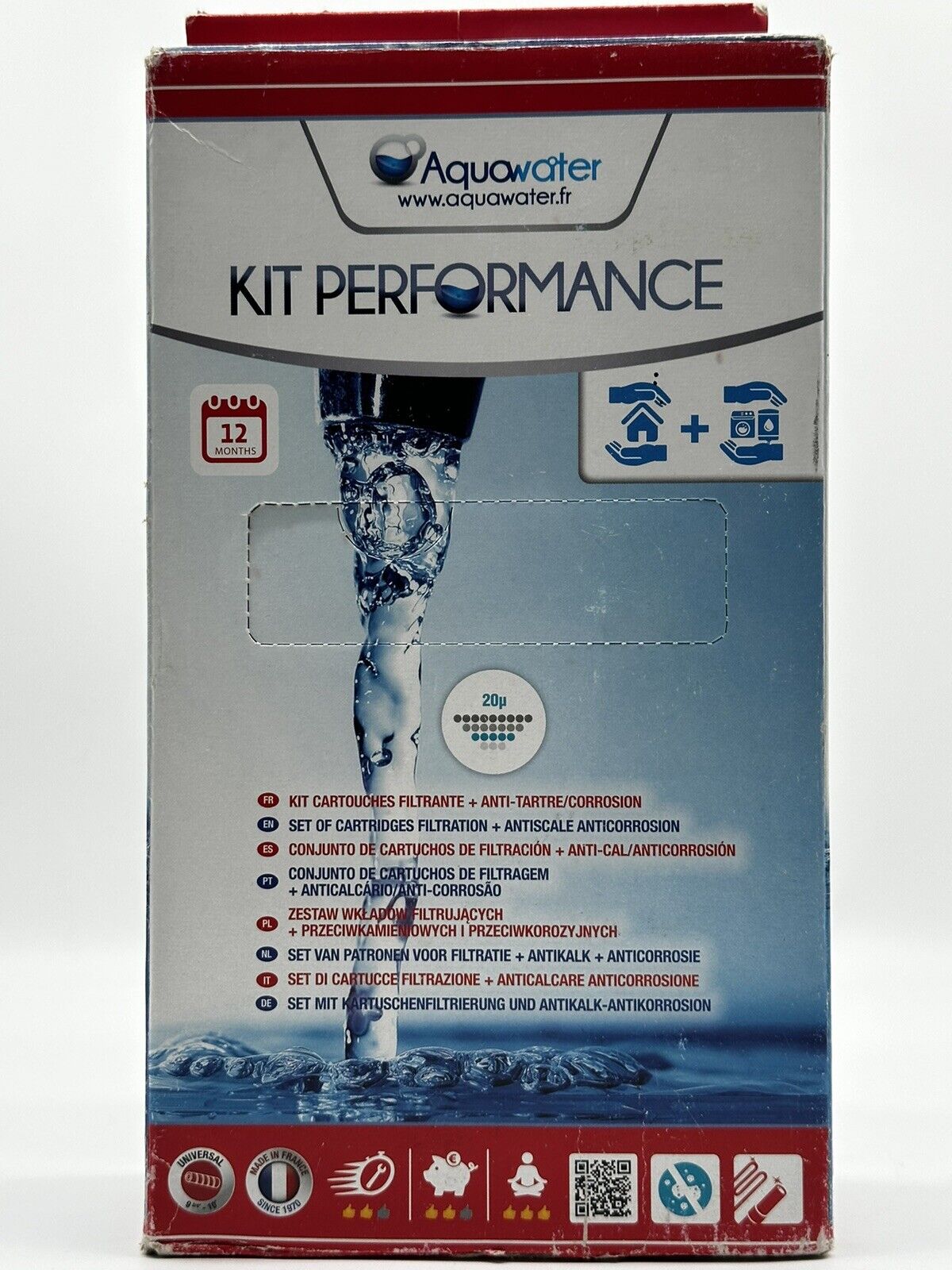 AQUAWATER 104041 Filter Anti-Kalk/Korrosionsschutz Doppelfilter Filterpatronen