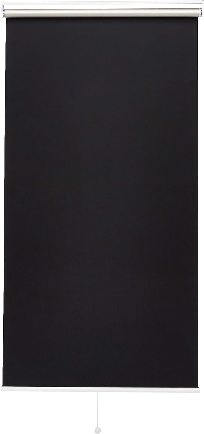 Amazon Basics Verdunkelungsrollo ohne Zugkette ohne Bohren 65 x 150 cm Schwarz