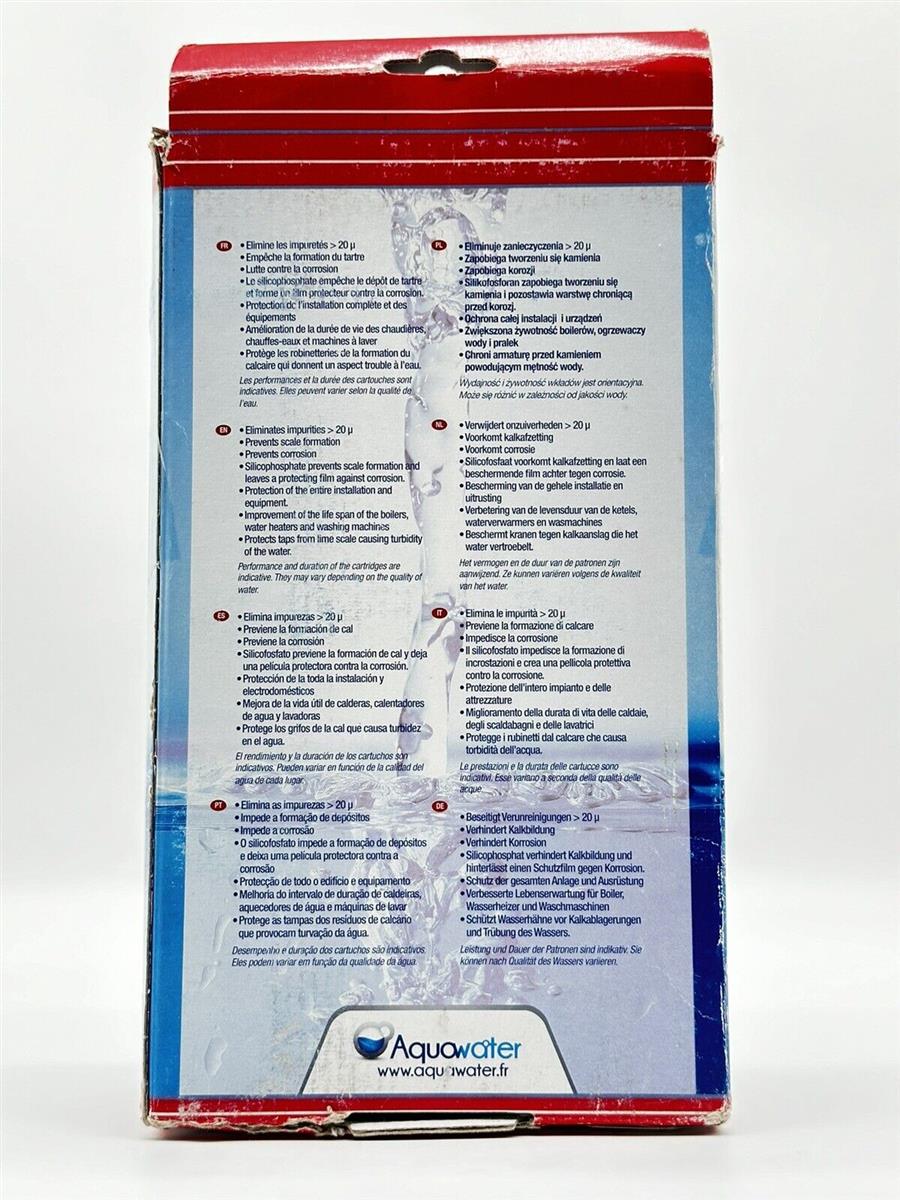 AQUAWATER 104041 Filter Anti-Kalk/Korrosionsschutz Doppelfilter Filterpatronen
