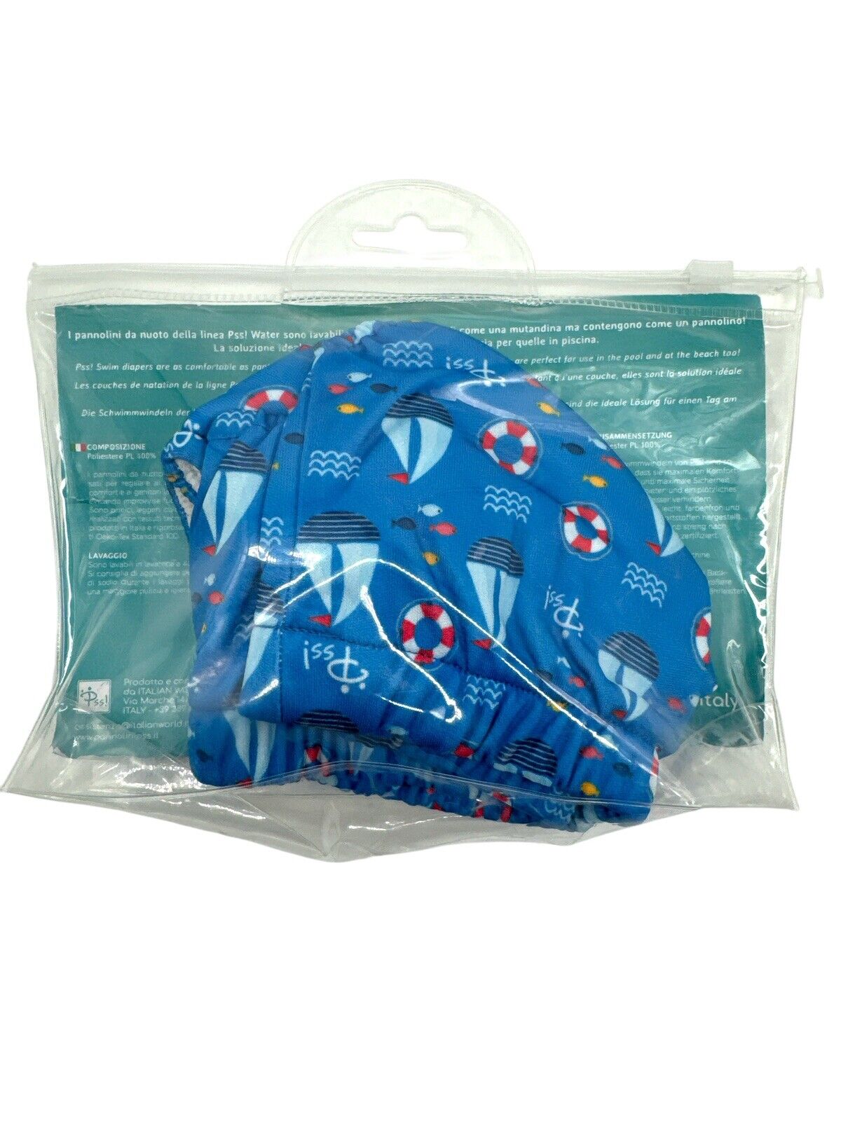 Pss! - Babyschwimmhose - Modell Sailboat - Für Babys von 3 bis 8 kg - Größe L