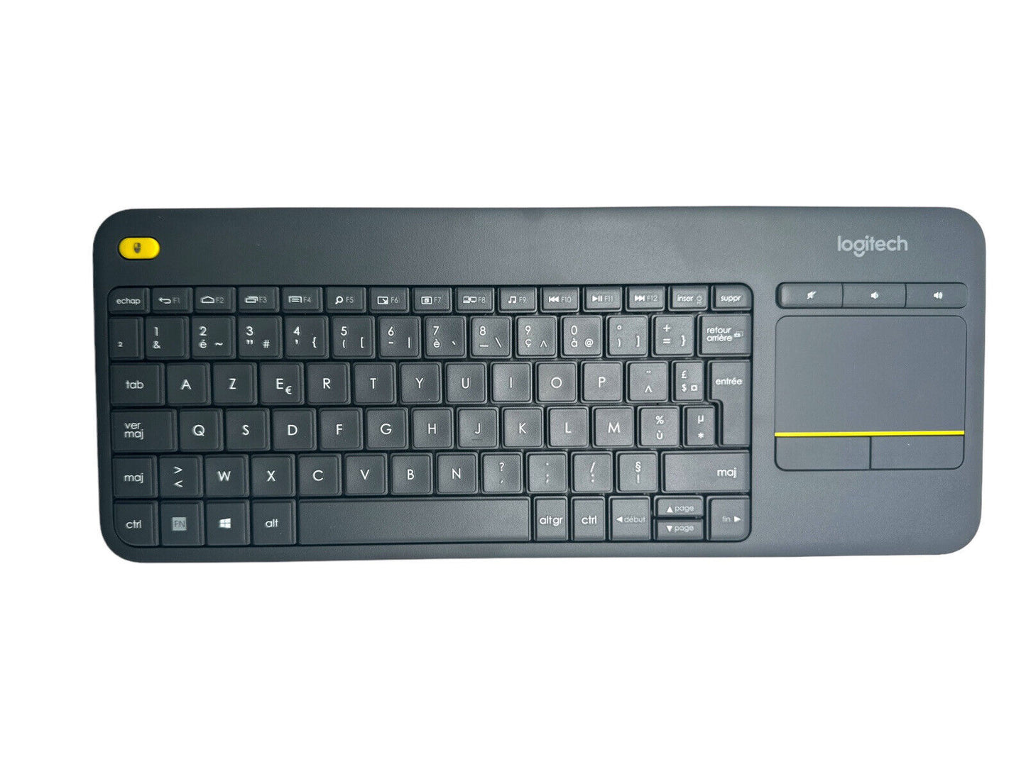 Logitech K400 Plus AZERTY Schnurlose Tastatur 920-007129 Grau