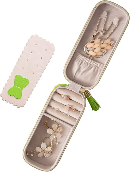 Schmuckkästchen aus PU-Leder Kompakte Reise Schmuckbox für Damen