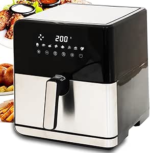 DMS XXL 8 Liter Heißluftfritteuse mit Digitalem Touch Display