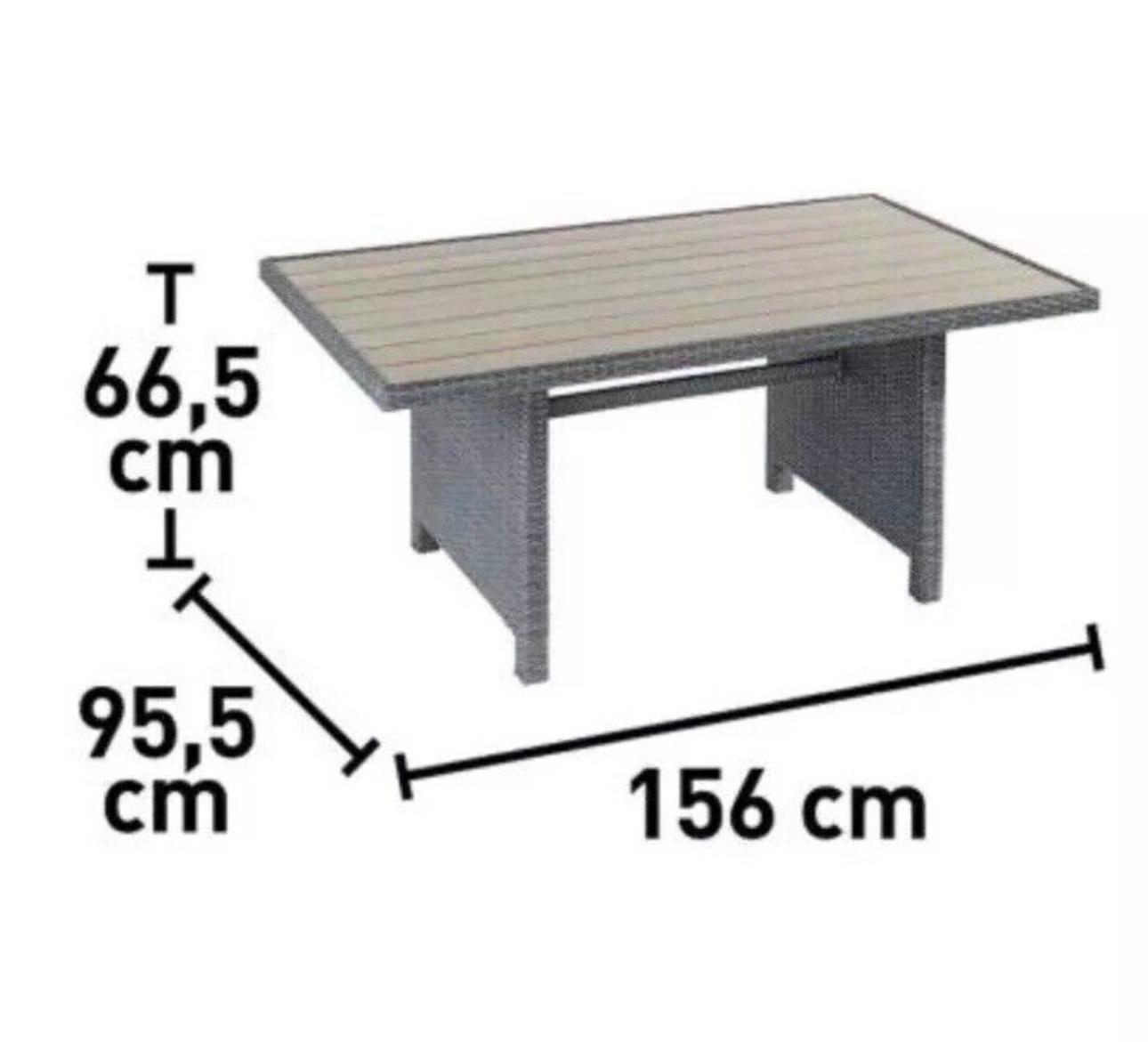 Cleburne Gartengarnitur 600297 Polyrattan Lounge Set 7 teilige Grau