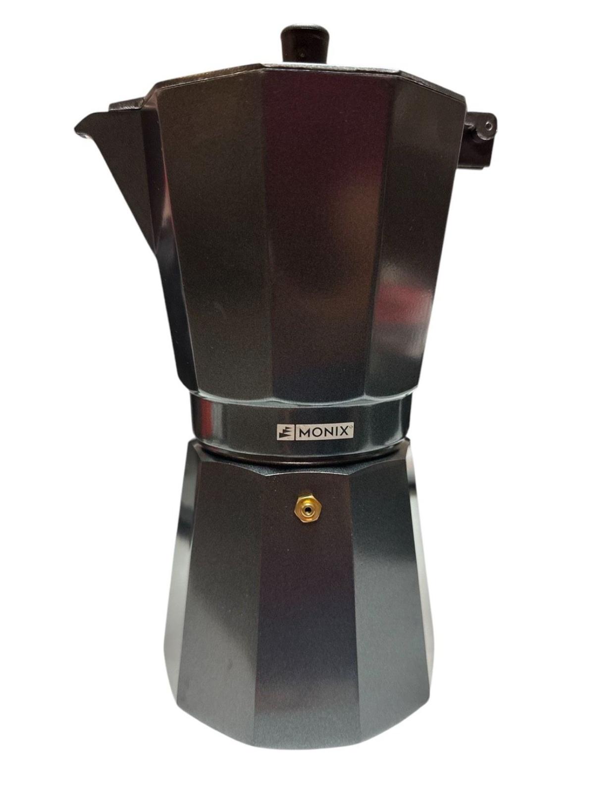 Monix Vitro Noir Aluminium Espressokocher12 Tassen