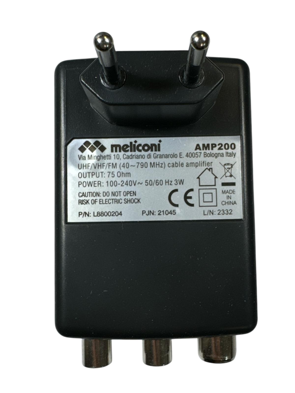 Meliconi AMP200 TV-Antennenverstärke Digitaler 2-Wege-Signalverstärker