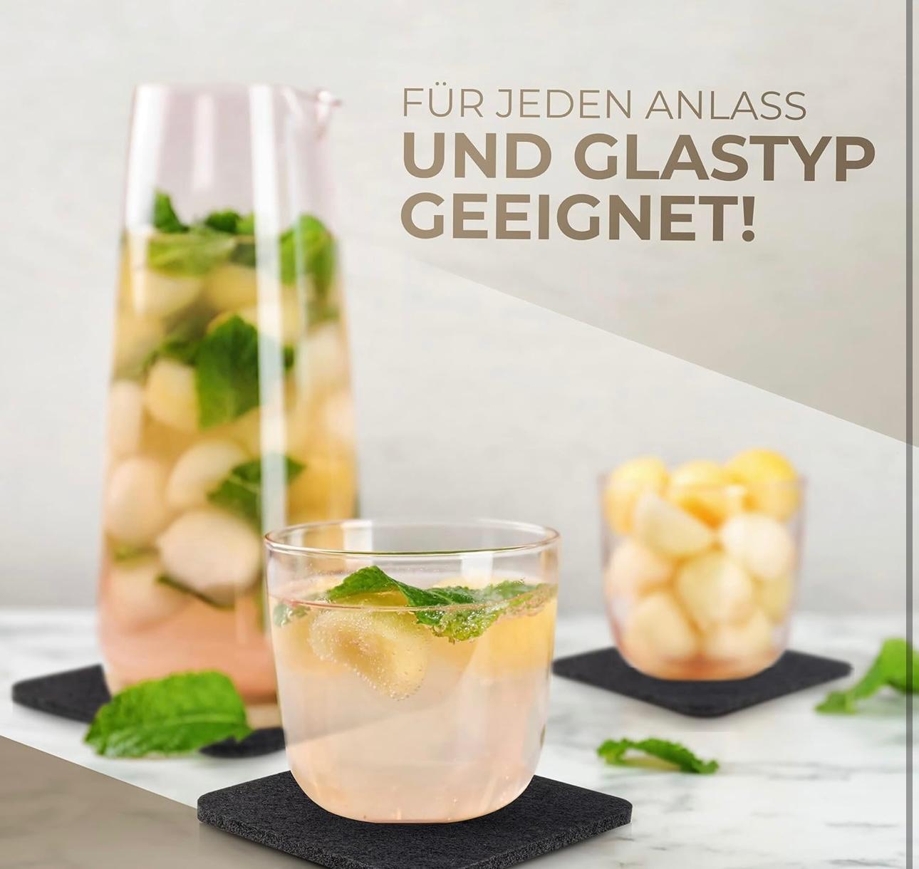 Starmoji® Premium Untersetzer für Gläser 10 STK inkl.Bambusbox