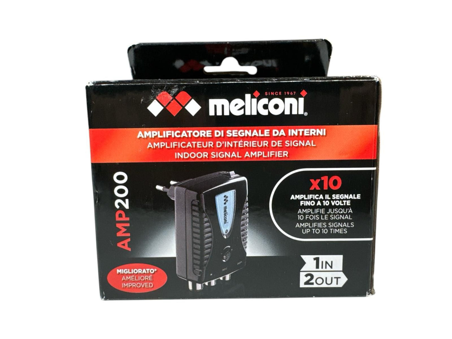 Meliconi AMP200 TV-Antennenverstärke Digitaler 2-Wege-Signalverstärker