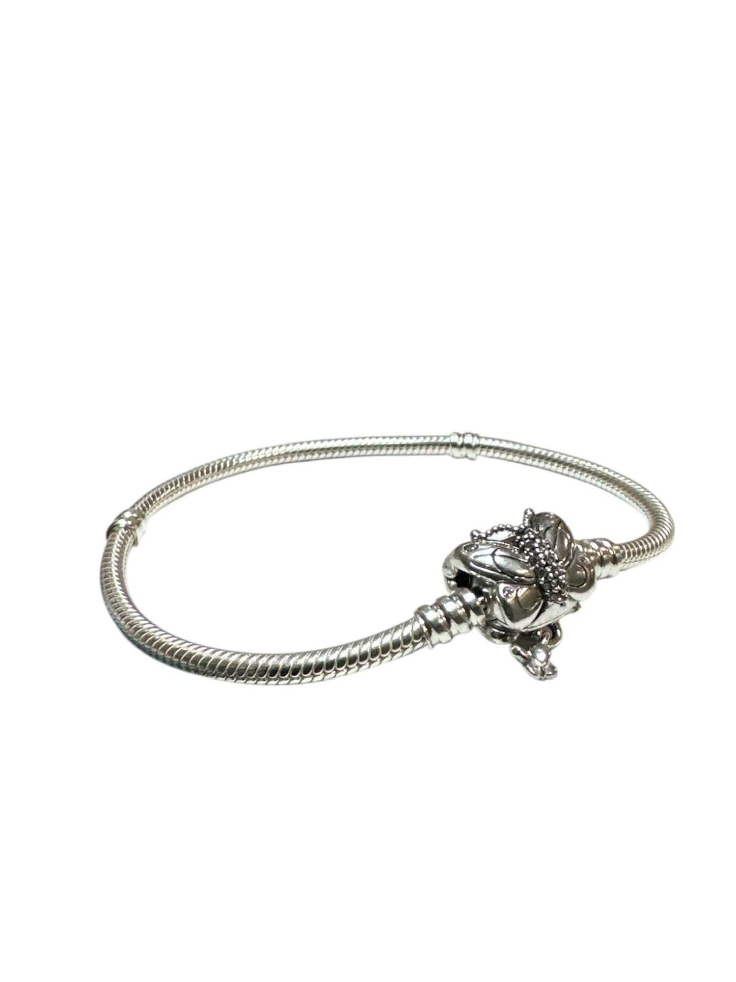 PANDORA Moments Schlangen-Glierderarmband mit Schmetterlings-Verschluss Größe 19